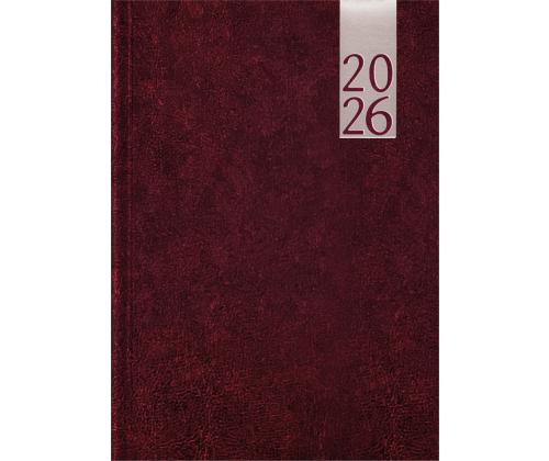 Raamatkalender PÄEV A5, kõvaköide, lederiinkaaned (TUMEPUNANE) 00035/40028