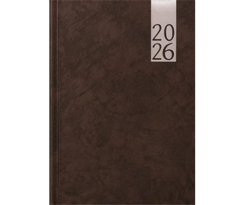 Raamatkalender PÄEV A5, kõvaköide, lederiinkaaned (TUMEPRUUN) 00035/40009
