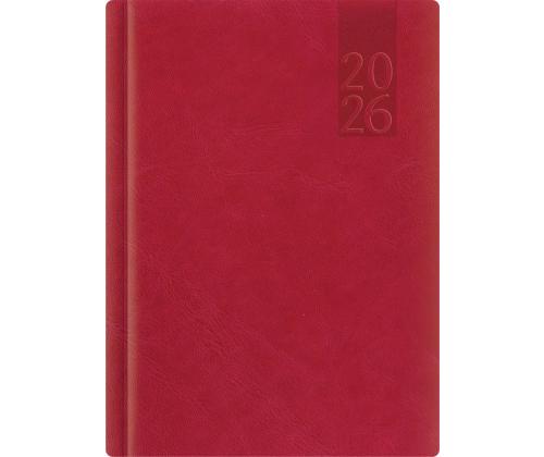 Raamatkalender PÄEV A5, kõvaköide, kunstnahk (TUMEPUNANE) 00034/40024