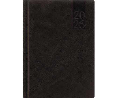 Raamatkalender PÄEV A5, kõvaköide, kunstnahk (MUST) 00034/40027