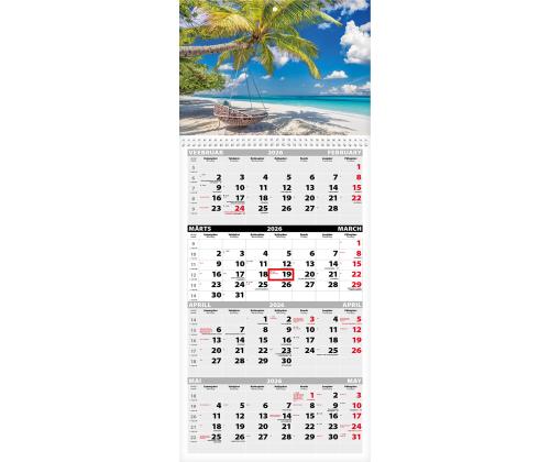 Seinakalender QUATTRO, avatud mõõt 297x760mm (PILT nr. 13) 00322/40501