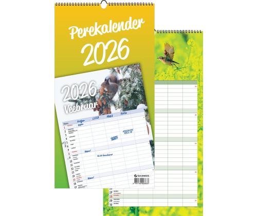 Seinakalender "Perekalender" 225x420, spiraalköide, riputusaas 00363