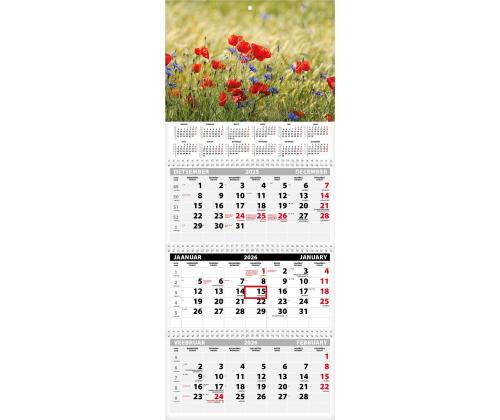 Seinakalender TRIO EXTRA, avatud mõõt 297x640mm (PILT nr. 2) 00319/40506