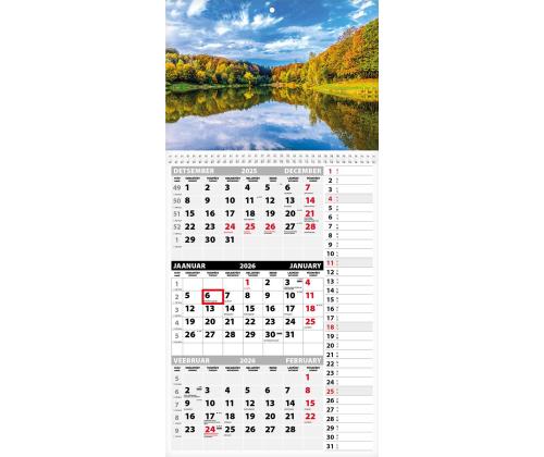 Seinakalender TRIO MEMO, avatud mõõt 297x630mm (PILT nr. 4) 00372/40316