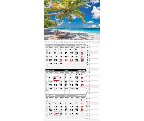 Seinakalender TRIO MEMO , avatud mõõt 297x630mm (PILT nr. 13) 00372/40325