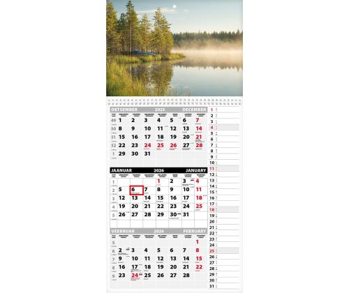 Seinakalender TRIO MEMO, avatud mõõt 297x630mm (PILT nr. 15) 00372/40327