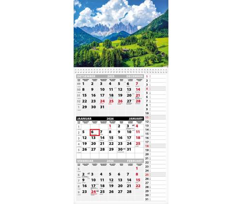 Seinakalender TRIO MEMO, avatud mõõt 297x630mm (PILT nr. 16) 00372/40328