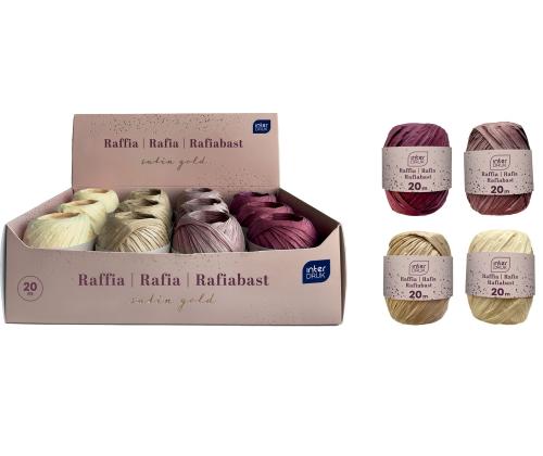 Pakkepael INTERDRUK Rafia Satin Gold 20m assortii