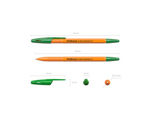 Pastapliiats korgiga ERICH KRAUSE R-301 Orange Stick 0,7mm roheline