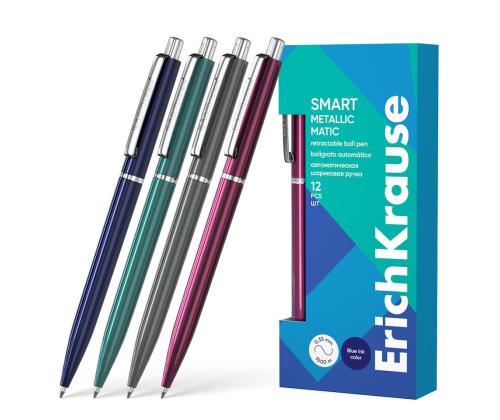 Pastapliiats lülitiga ERICH KRAUSE Smart Metallic Matic 0,7mm sinine