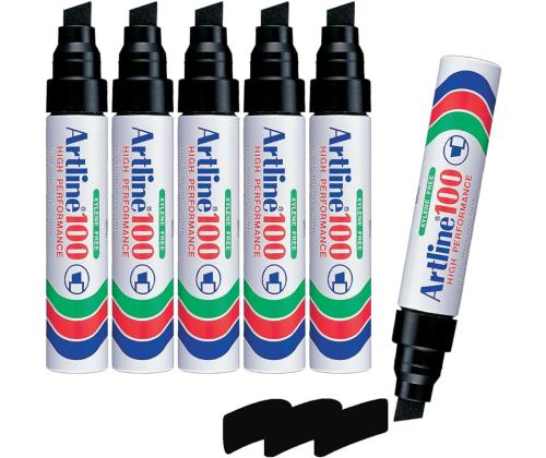Permanentne marker ARTLINE 100 7,5-12mm lõigatud otsaga must