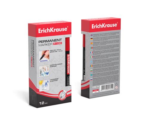 Permanentne marker ERICH KRAUSE P-100 0.5-2.0mm punane