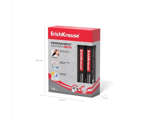 Permanentne marker ERICH KRAUSE P-500 taskuklambriga, lõigatud, 0.5-4.6mm must