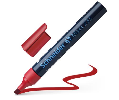 Permanentne marker SCHNEIDER Maxx 233 lõigatud otsaga punane