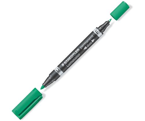 Permanentne marker Staedtler DUO 348 kahe otsaga 0,61,5mm roheline