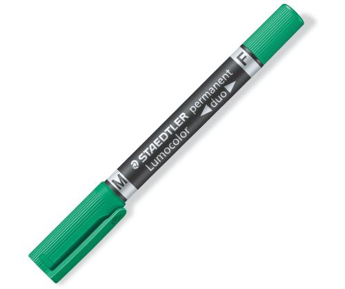 Permanentne marker Staedtler DUO 348 kahe otsaga 0,61,5mm roheline