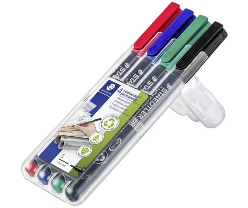 Permanentne marker STAEDTLER Lumocolor 313 S 0,4mm 4 värvi komplekt