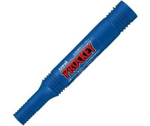 Permanentne marker UNI Prockey PM150 kahe otsaga lõigatud 1,2-1,8mm ja kooniline 6mm sinine