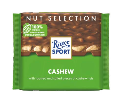 Piimašokolaad RITTER SPORT india pähklitega 100g