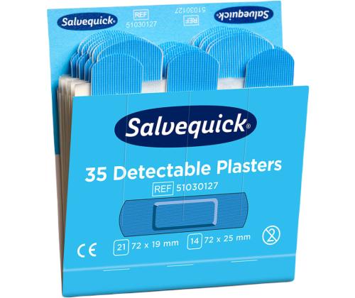 Plaastrid toiduainetööstusele veekindlad sinine SALVEQUICK 35tk pakis