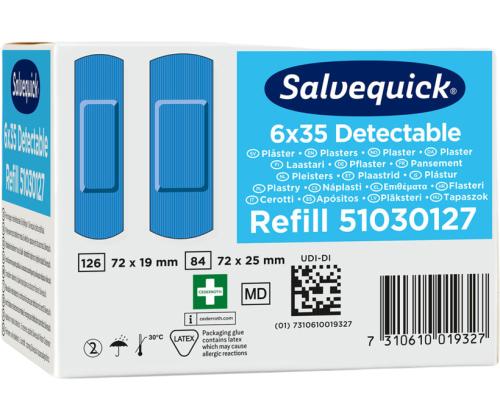 Plaastrid toiduainetööstusele veekindlad sinine SALVEQUICK 35tk pakis