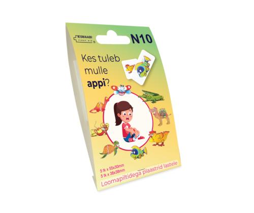 Plaastrite komplekt lastele loomapiltidega 2 suurust 10 tkpk