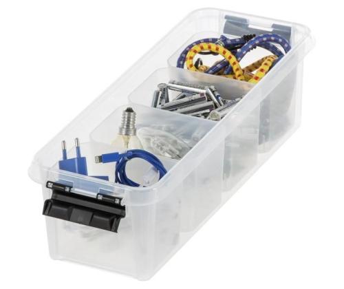 Plastkast kaanega SMARTSTORE Classic 3,5L 4 koos 4-kohalise sisujaotusega, 38 x 14 x 11 cm