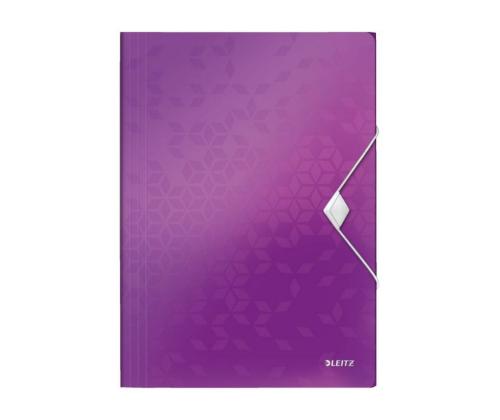 Plastmapp A4 kummiga LEITZ WOW lilla