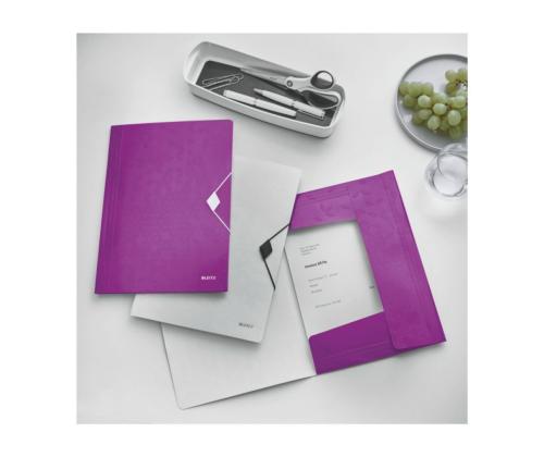 Plastmapp A4 kummiga LEITZ WOW lilla