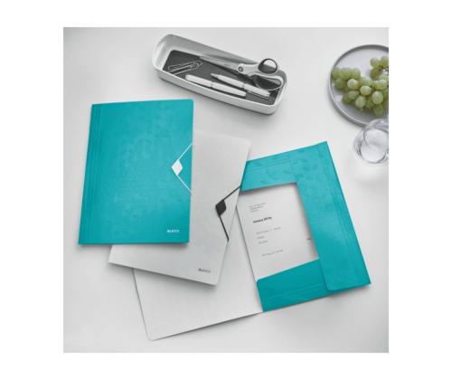 Plastmapp A4 kummiga LEITZ WOW türkiis