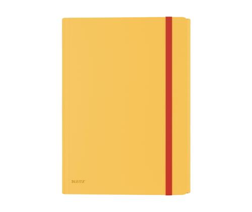 Plastmapp A4 kummiga lisataskuga LEITZ Cosy kollane