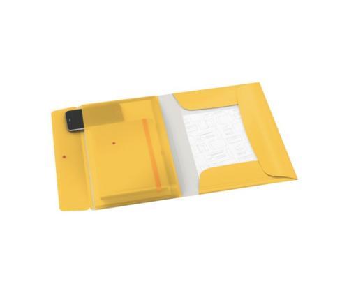 Plastmapp A4 kummiga lisataskuga LEITZ Cosy kollane