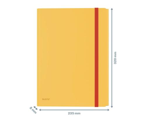 Plastmapp A4 kummiga lisataskuga LEITZ Cosy kollane