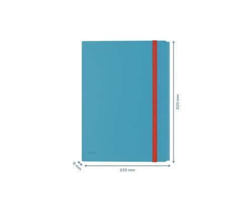 Plastmapp A4 kummiga lisataskuga LEITZ Cosy sinine