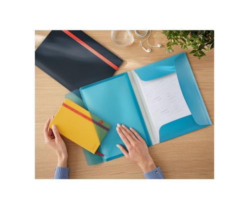 Plastmapp A4 kummiga lisataskuga LEITZ Cosy sinine