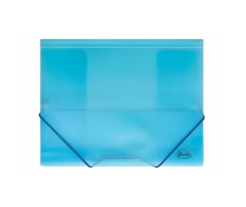 Plastmapp kummiga A4 läbipaistev sinine FOROFIS