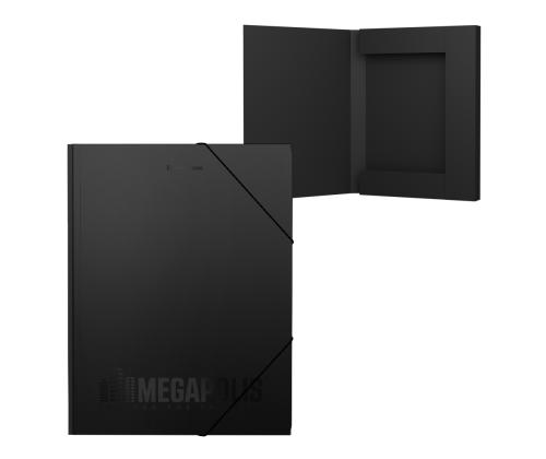 Plastmapp kummiga ERICH KRAUSE Megapolis A4 30mm must