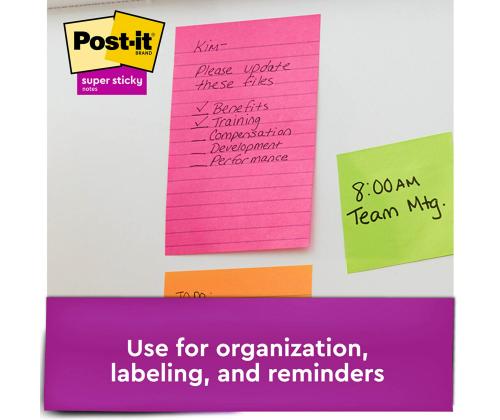Märkmepaber 102x152mm POST-IT Super Sticky jooneline 3x45 lehte