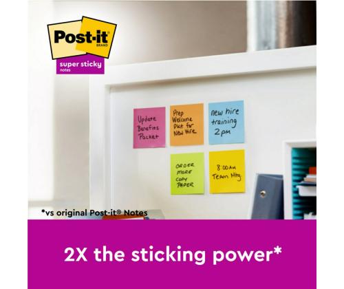 Märkmepaber 76x76mm POST-IT 654 Super Sticky Boost 5x90 lehte
