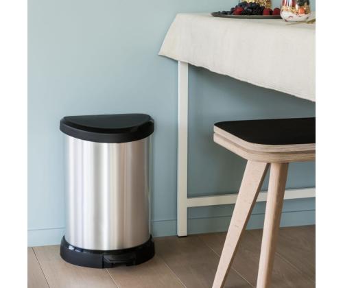 Prügikast 15L pedaaliga CURVER hõbedane