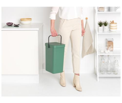 Prügikast 16L kaanega BRABANTIA Sort & Go, tumeroheline