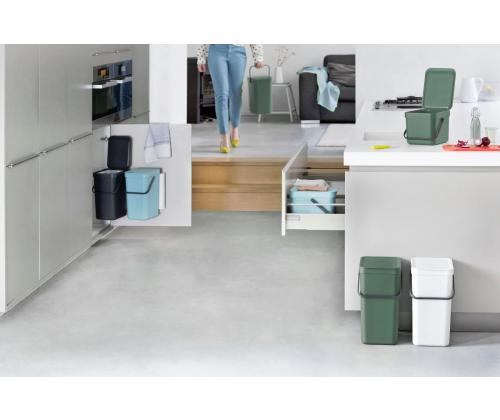 Prügikast 16L kaanega BRABANTIA Sort & Go, tumeroheline