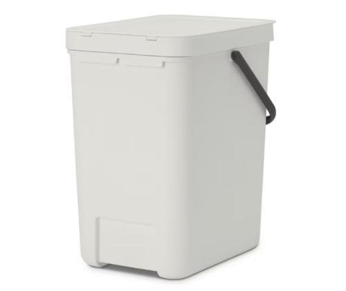 Prügikast 25L kaanega BRABANTIA Sort & Go, helehall