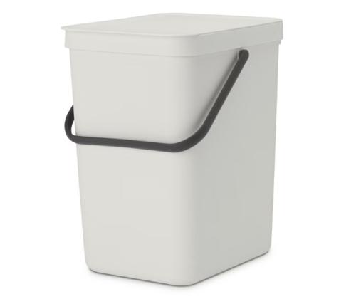 Prügikast 25L kaanega BRABANTIA Sort & Go, helehall