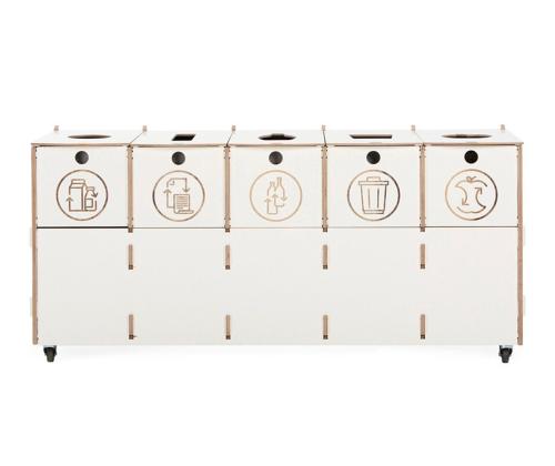 Prügikast 4x40L & 1x10L sorteerimisjaam SORTAIDER Container W5