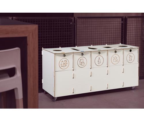Prügikast 4x40L & 1x10L sorteerimisjaam SORTAIDER Container W5