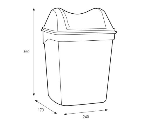 Prügikast 8L liikuva kaanega KATRIN valge