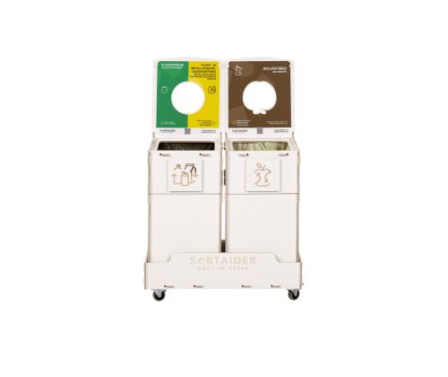 Prügikast 90L x 2 sorteerimisjaam SORTER 90W2