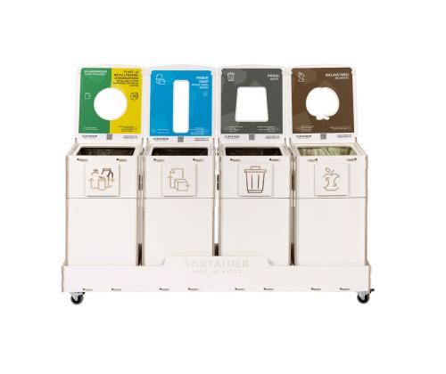 prügikast 90L x 4 sorteerimisjaam SORTAIDER SORTER 90W4