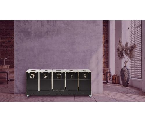 prügikast 90L x 5 sorteerimisjaam SORTAIDER SORTER 90B5